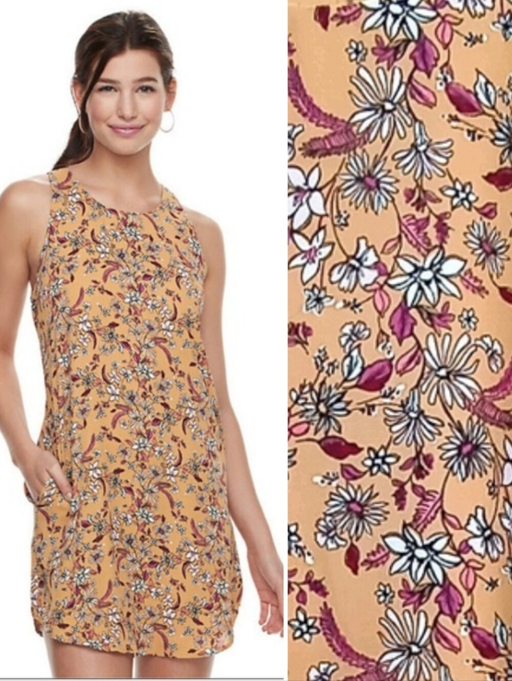Pockets! Pink Republic Sleeveless Floral Mini Dress